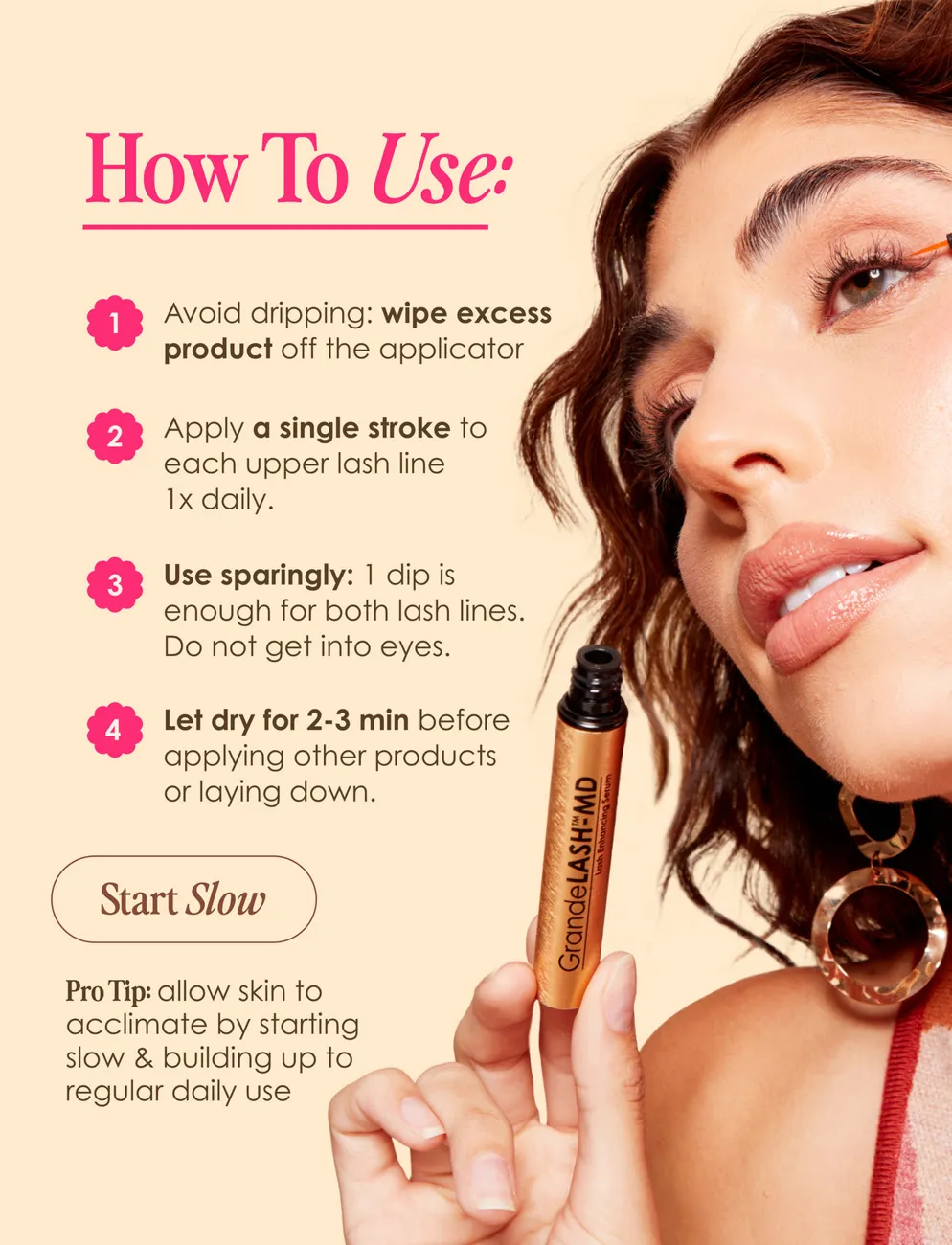 Utilisation de Grande Cosmetics Sérum cils GrandeLASH-MD